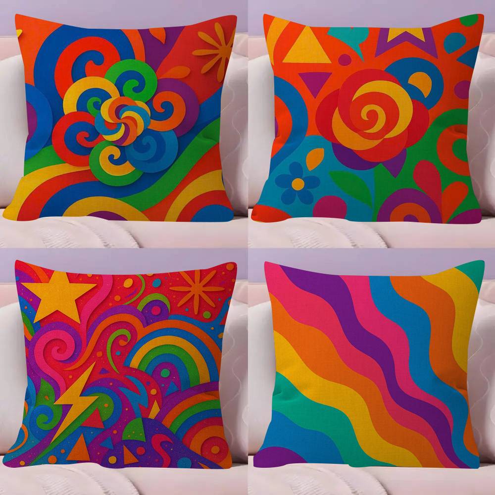 Lu Xika Chen Unisex Home Decor Colorful Graffiti Cushion Cover Inches Farmhouse Decor Home Throw Pillow Covers For Couch Decorations