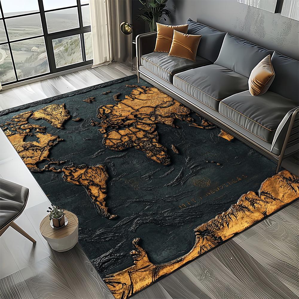 27 Style Retro Marine Nautical Chart Compass Map Carpet Rug for Home Living Room Bedroom Sofa Doormat Decor,Non-slip Floor Mat