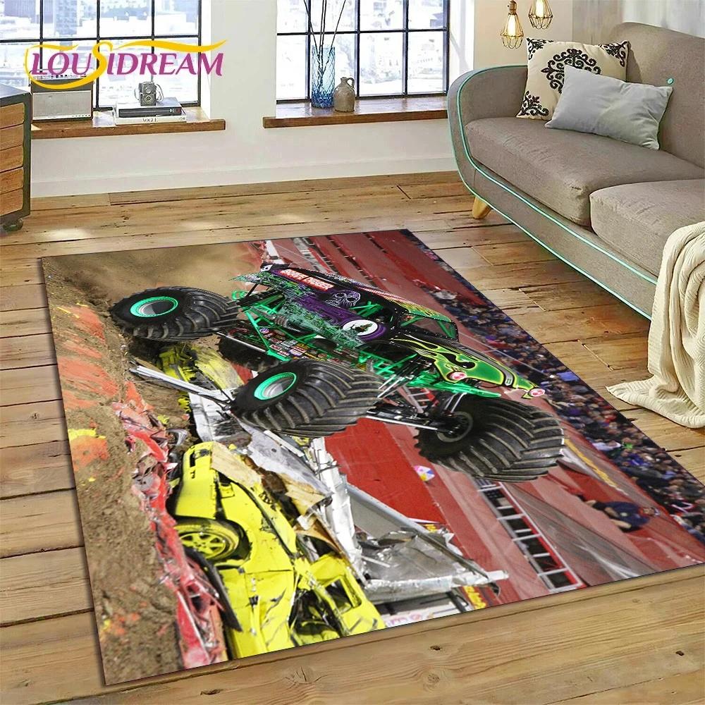 Monster Truck Monster Jam Cartoon Carpet Rug for Bedroom Living Room Home Sofa Decoration,Children Game Large Decor Floor Mat