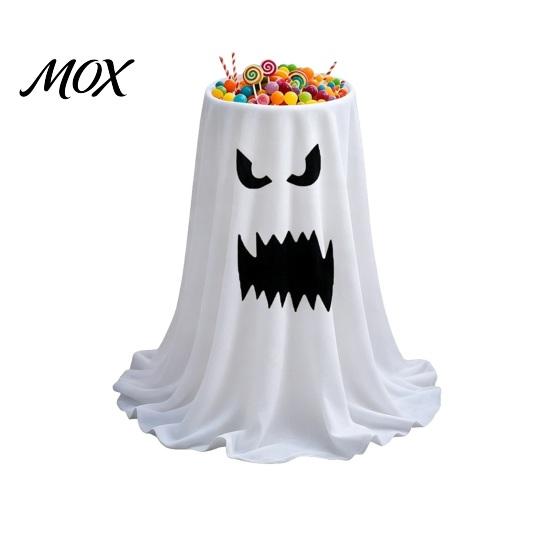 Halloween Treat Holder Ghost Candy Bowl, Adjustable Height Large Holder, Trick or Spooky Outdoor Decorations Standing Storage Dish for Porch