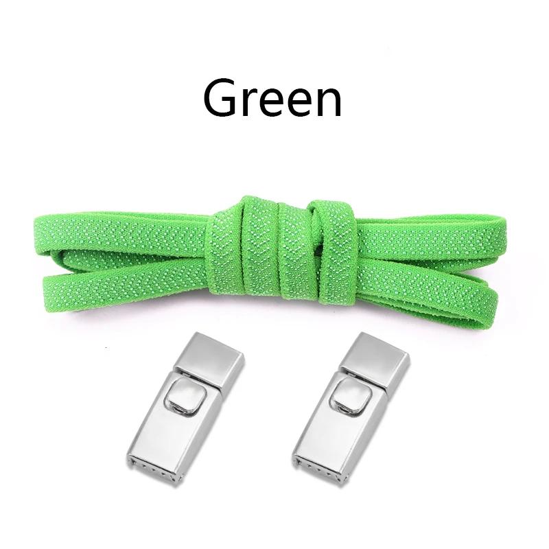 1Pair 8MM Flat Tennis No Tie Shoelace Press Lock Shoelaces Without Ties Elastic Laces Sneakers Adult Kids for Shoes Accessories