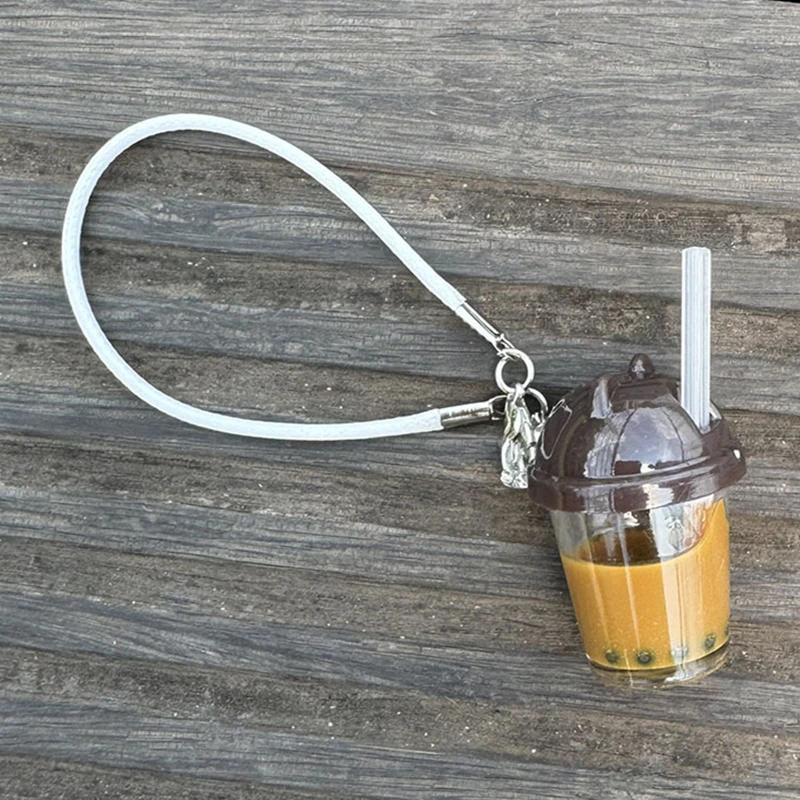 Food-themed pendants suitable for 17cm dolls, DIY plush doll accessories, cute cartoon realistic model bubble tea cups.