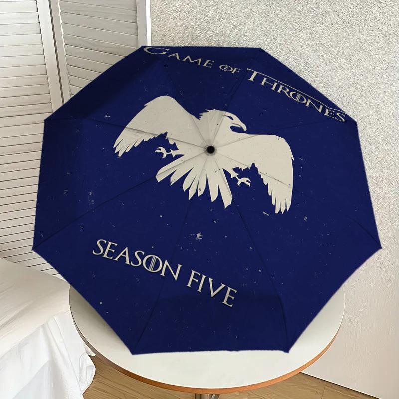 1pc Game of Thrones Season Five Folding umbrella automatic open/close, 8-Rib Durable Frame, Compact Folding Design, Ideal Birthday1107L