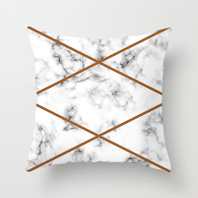 New Pink Marble Ultra-short Velvet Pillowcase Home Sofa Car Cushion Cover Can Be Selected for Your Own Pattern