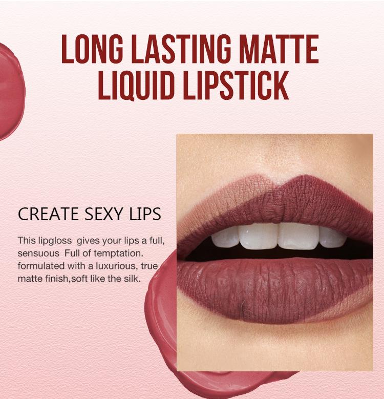 Matte Velvet Long-lasting Lip Gloss Set: Waterproof & Non-stick, Hot European/American Style