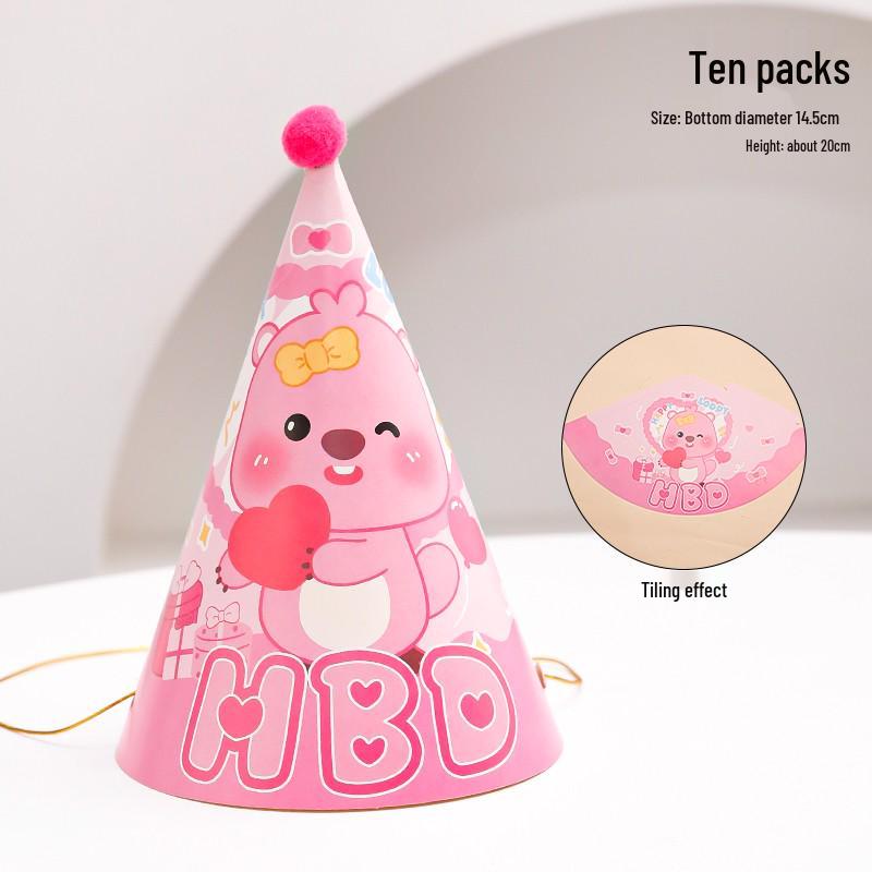 Korean Baby Bow Birthday Hat for 1-Year-Olds - Cake Decoration Accessory