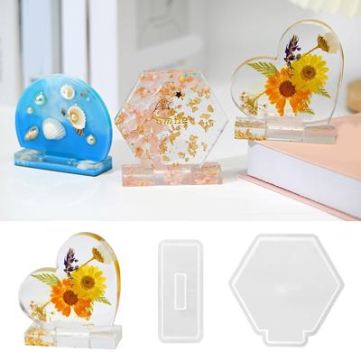 Home Decors Silicone Frame Mould DIY Heart Shaped Round Hexagon Photo Frame Decor Silicone Mold Set For Crafting