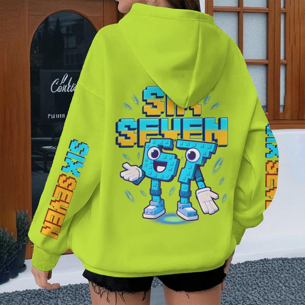 Y2K Six Seven Meme Gaming Kinder Kapuzenpullover Jungen Mädchen Langarm Kapuzenpullover Bedruckt mit Six Seven Lässige Streetwear Unisex Kleidung
