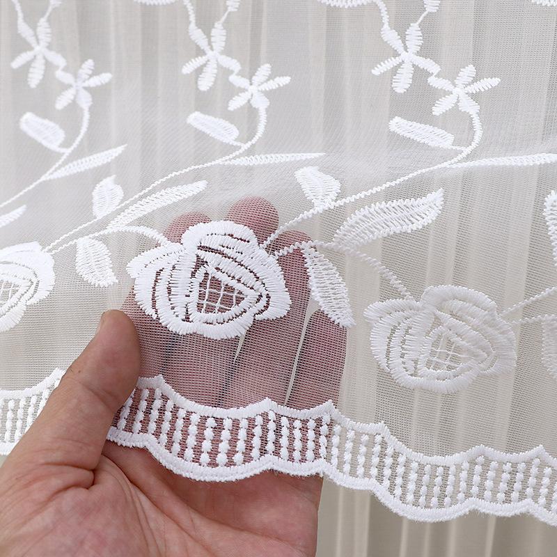 Translucent Cabinet Curtain Embroidered Lace Living Room Partition Kitchen Cabinet Dust Cover Multifunctional Home Decoration