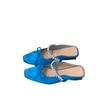Modische Damen-Sandalen 2026 Neue Schleife Strass Outdoor-Hausschuhe Faltbar Quadratische Zehenpartie Elegant klobige Absätze Damen Sommerschuhe