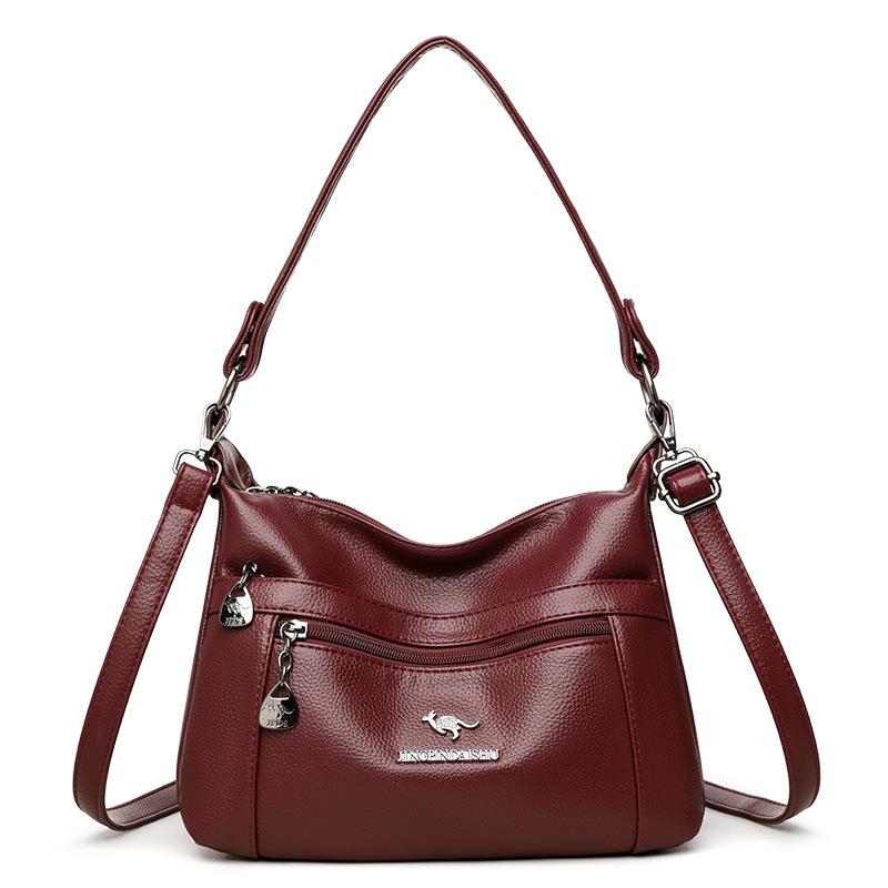 Geantă de umăr vintage pentru femei, piele moale, geantă de mână pentru mamă, geantă crossbody