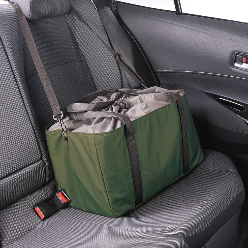 CARMATE Shopping Basket-Sized Heat and Cold Insulation Aluminum Sheet with Insulated Material, ISOFIX Compatible, Olive Green, DZ546