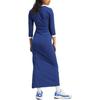 adidas Originals Adicolor Classics Vestido Maxi de 3 Rayas con Cuello en V y Manga Corta Vestido de Mujer Azul Marino IP2987