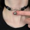 Black PU Leather Choker Necklace For Women Men Cool Punk Gothic Spike Biker Choker PU Leather Collar Studded Rock Necklac