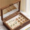 Walnut Wood Jewelry Organizer Box Moisture Proof Jewellery Holder Accessory Storage Container with Multiple Compartments