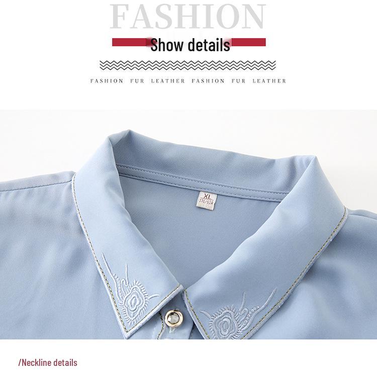 Chic Summer Lapel Top: 2026 New Arrivals for Middle-aged & Elderly Women - Three-quarter Sleeve Shirt.
