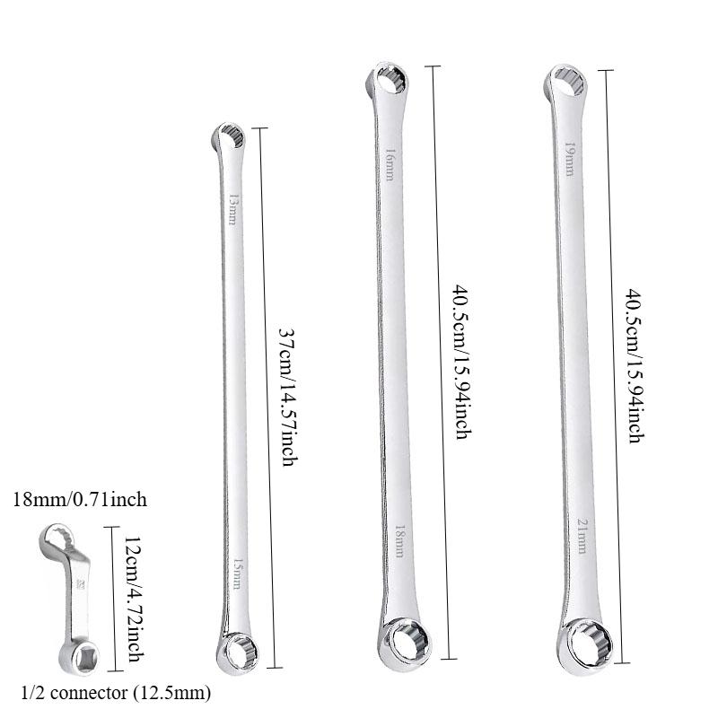 

4PCS Extra Long Box End Wrench Set Tire Wheel Alignment Toe Camber Caster Thrust Angle Adjustable Combination Spanner CRV Tool