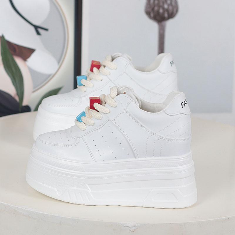 Fashion 12CM Invisible Inner Increase Small White Shoes Women  New Small Thick Platform Platform Shoes Leisure Sports Luxury Shoes