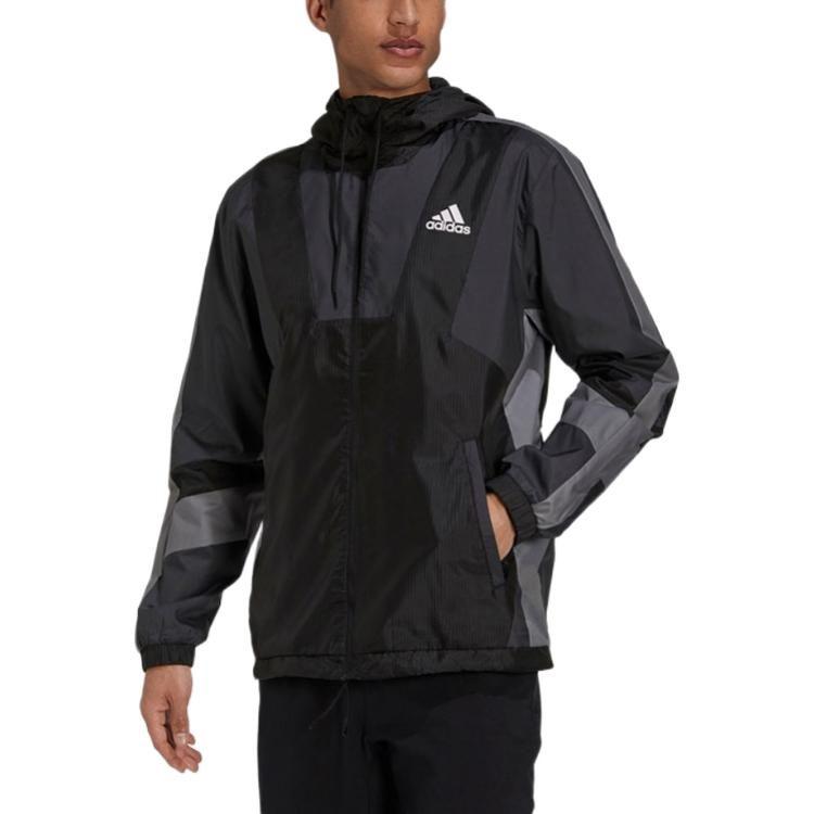 adidas Jackets Men's Black Hooded Moderate Other H31442