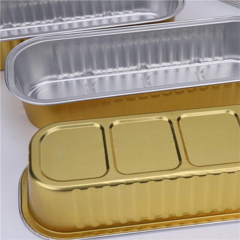 Pabei Disposable Golden Rectangular Aluminum Foil Baking Containers