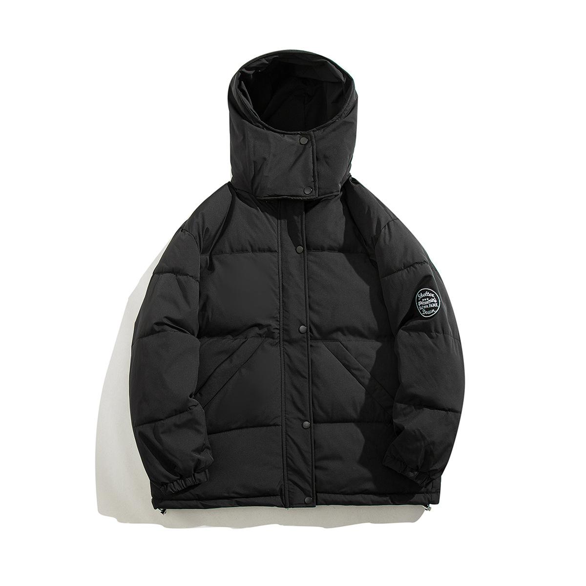 

Новая женская зимняя куртка с капюшоном, короткая, свободная, утепленная хлопком, большого размера, утолщенная, контрастного цвета, в стиле милитари XL чёрный