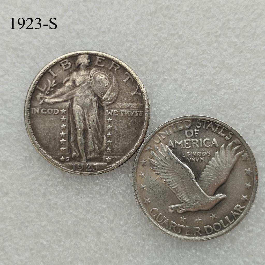 Antique American Liberty 25 Cents Coin, 1916-1930, Optional Brass or Silver Plated