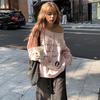 Korean Version of Minimalist Popular Sloping Shoulder Hoodie Women in Spring Autumn Loose Slimming Style Versatile