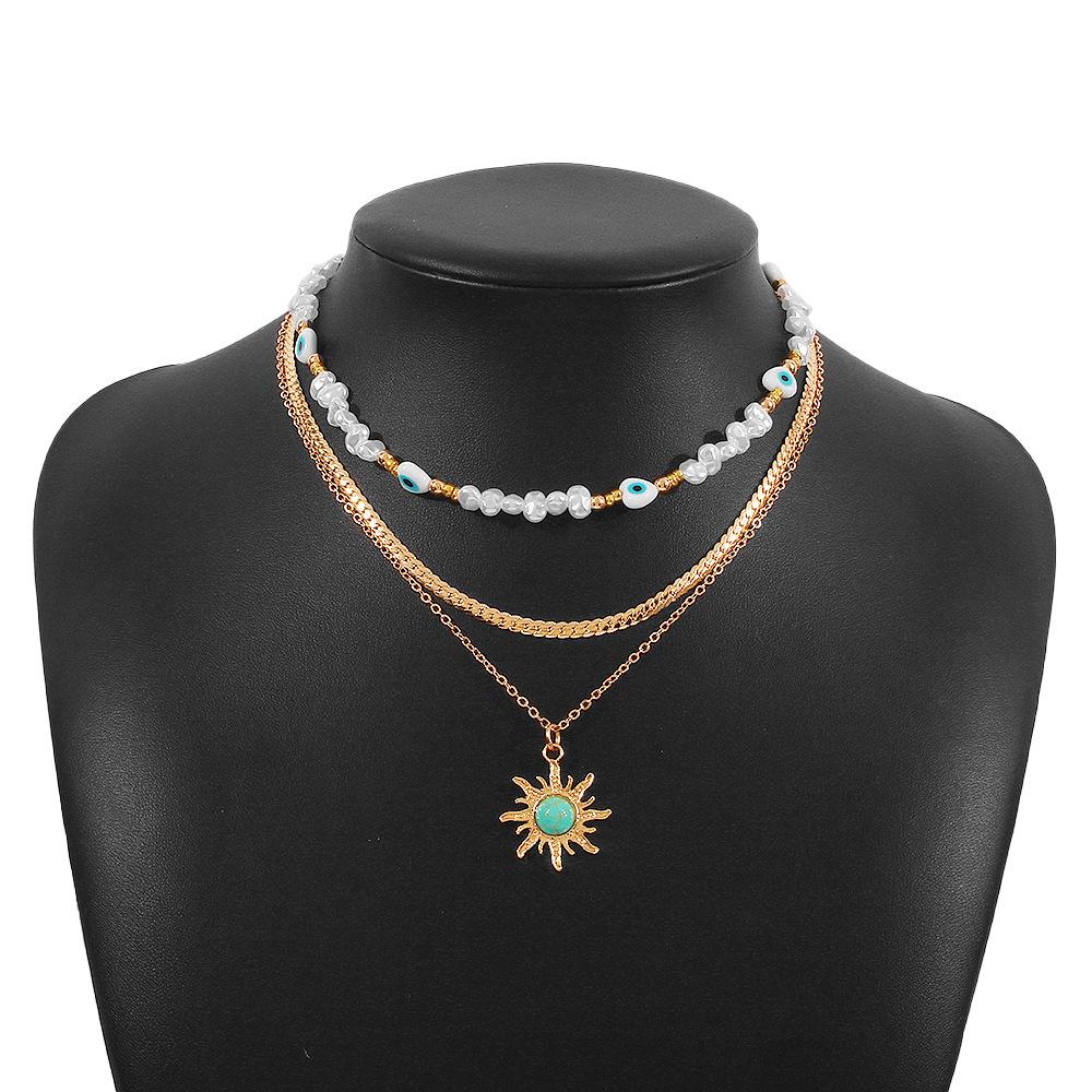 Women European Fashion Pearl Clavicle Necklace Choker Color Rice Bead Bohemian Style Necklace For Women Jewelry