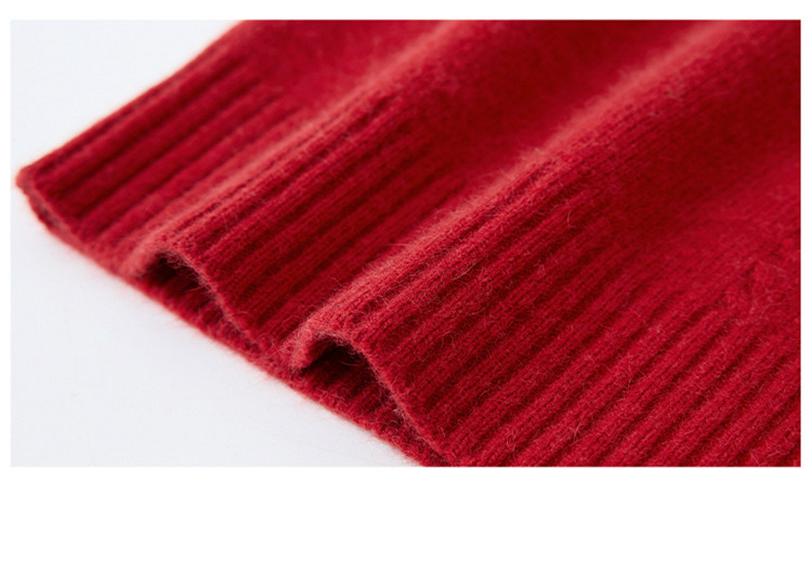 Women's Warm Cashmere Sweater with Embroidered Half-High Collar - Autumn/Winter Fashion Base Layer