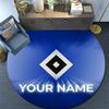 Custom Name HSV Round Area Rug,Carpet Rug for Living Room Bedroom Sofa Playroom Decor,Non-slip Floor Mat