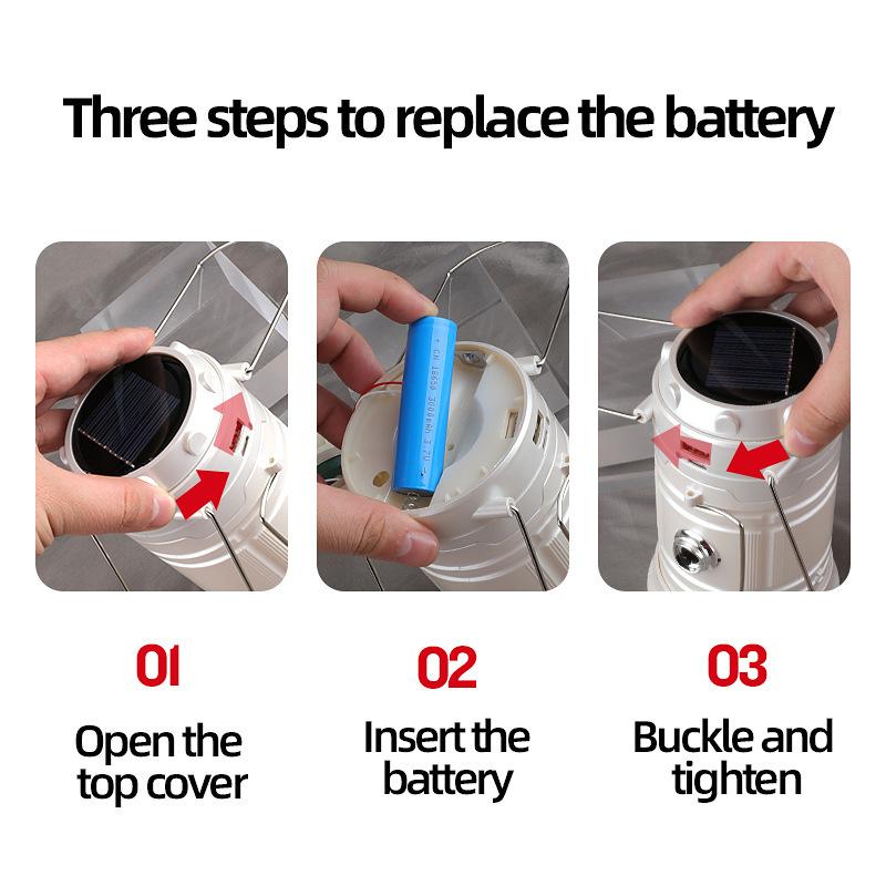 Led Camping Lantern Rechargeable for Mobile Phone Charging Solar Camping Lamp