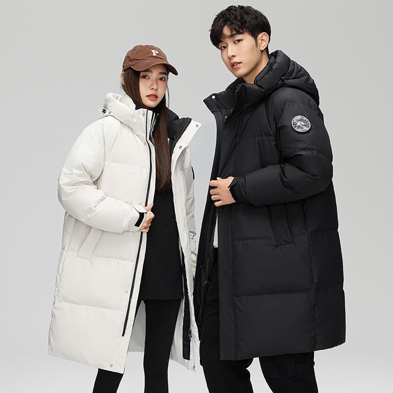 2024 New Winter Down Jacket Men's Medium and Long Removable Cap Warm Casual Youth Thickened Couple Jacket