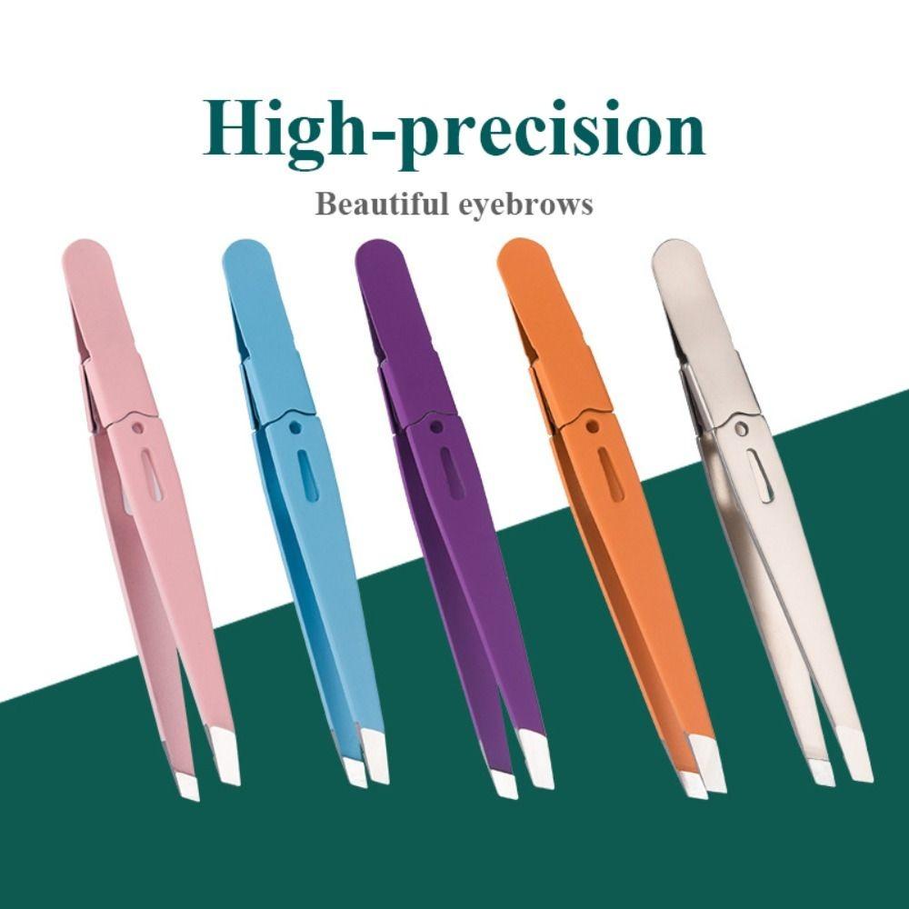 2PCS Stainless Steel Eyebrow Tweezer Colorful Multi-purpose Eyelash Extension Clip Makeup Tools Hairs Puller Facial Care