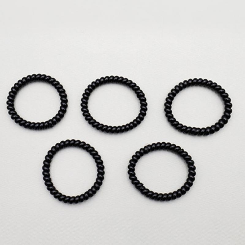 Daiso Thin Spring Rubber Bands  Black  Pack Of 5