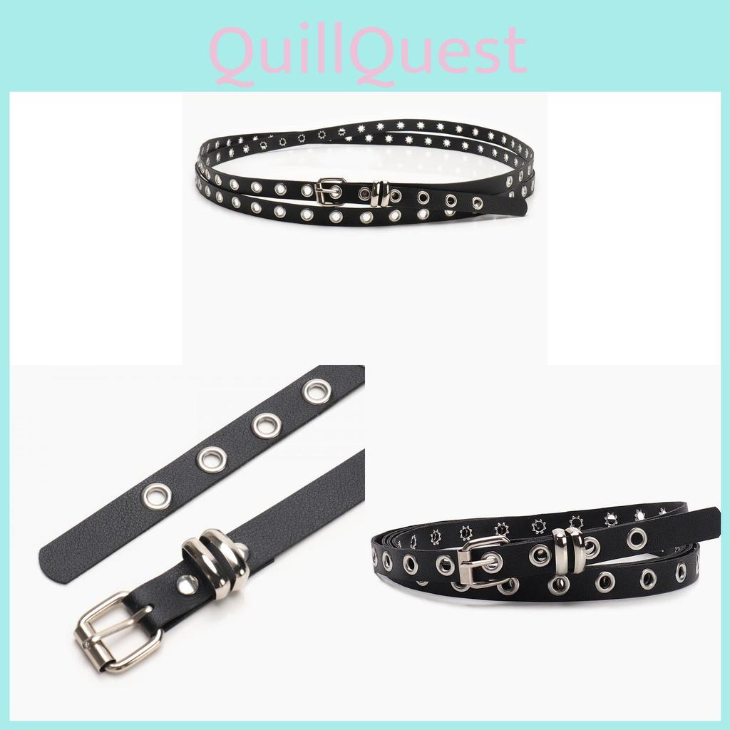 Y2k Fashion Punk Belt For Women With Double Ring Rivets For Daily Wear And Street Outfits
