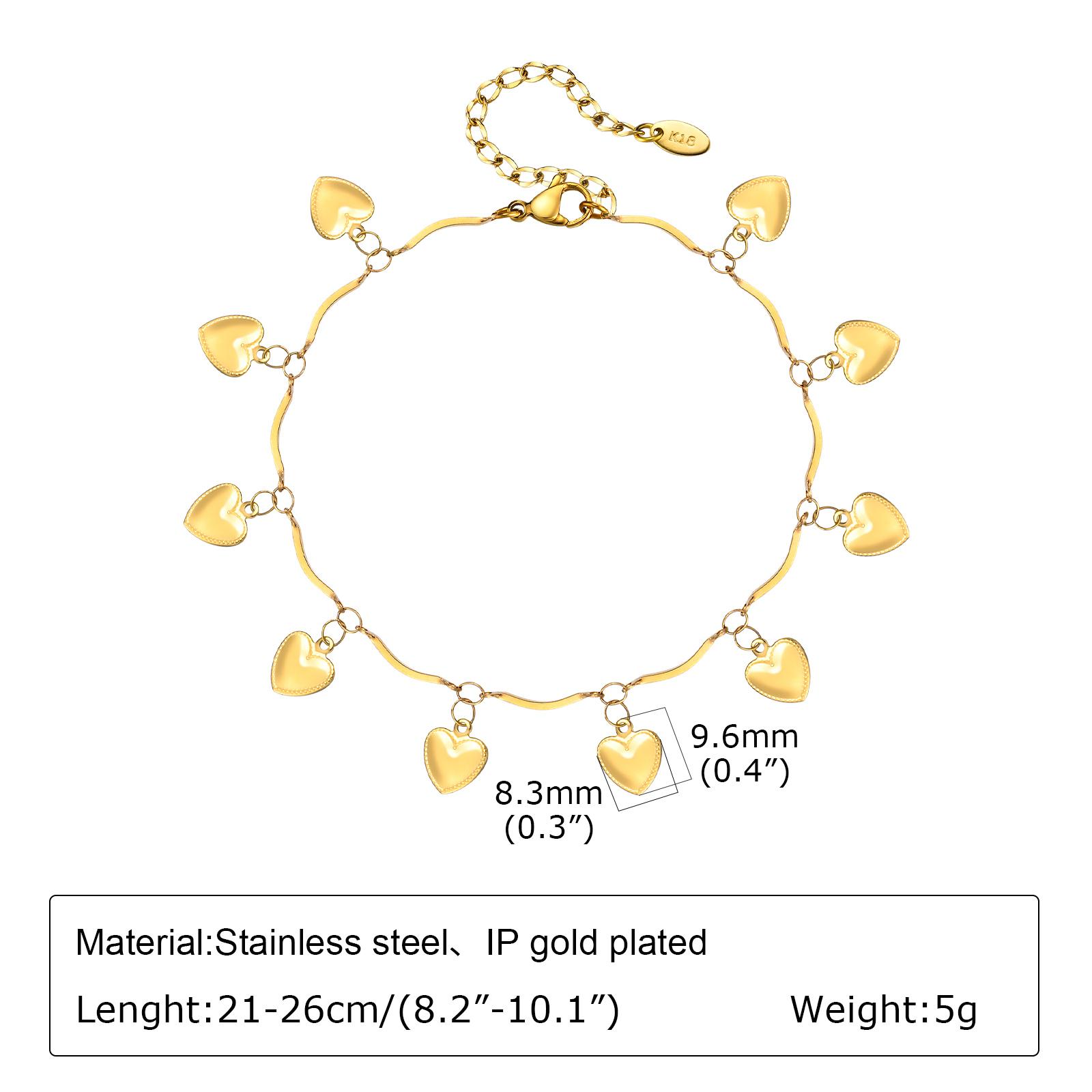 Stainless Steel Anklet for Women Gold Color Mini Heart Chain Anklet Bracelets Leg Accessories Beach Party Foot Jewelry