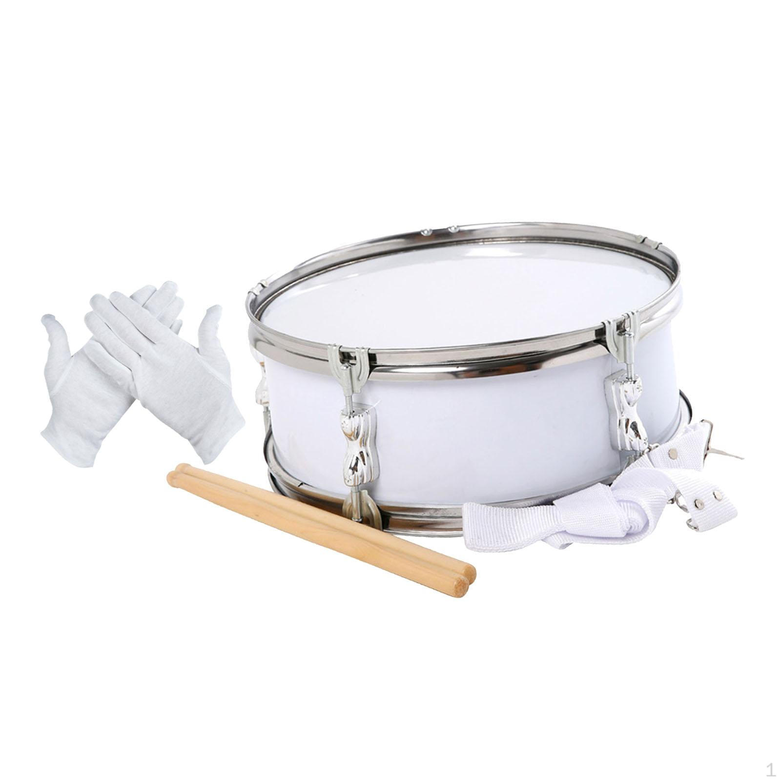 

Snare Drum Set with Gloves and Strap 13inch Drumsticks Percussion Instrument for Drummer