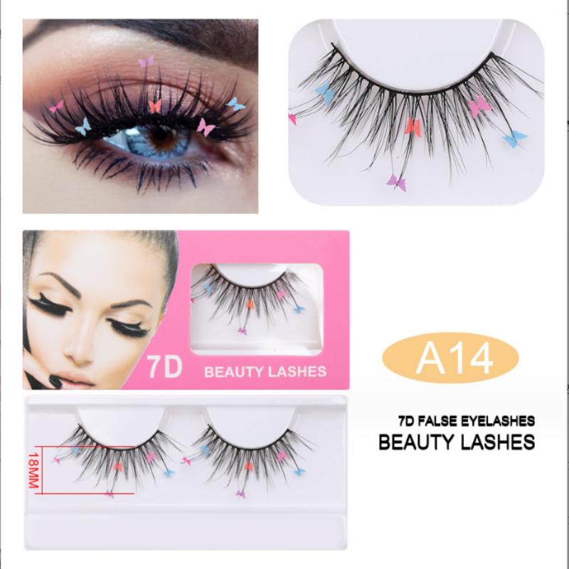False Eyelashes Makeup Tools Natural Long Thick Volume Eyelashes Beauty Fluffy Eyelashes Sequin Flower Christmas  Eyelash Party Eyelashes