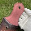 Foling Knife Holder Embossed Cowhide Scabbard Pocket  Knife Cover Second Layer Leather Case Camping Knife Holsters Belt Buckle