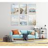 6Pcs Blue Coastal Beach Canvas Wall Art Summer Tropical Ocean Picture Wall Decor Nautical Surfboard Bus Posters Preppy Beach Painting Prints Artwork