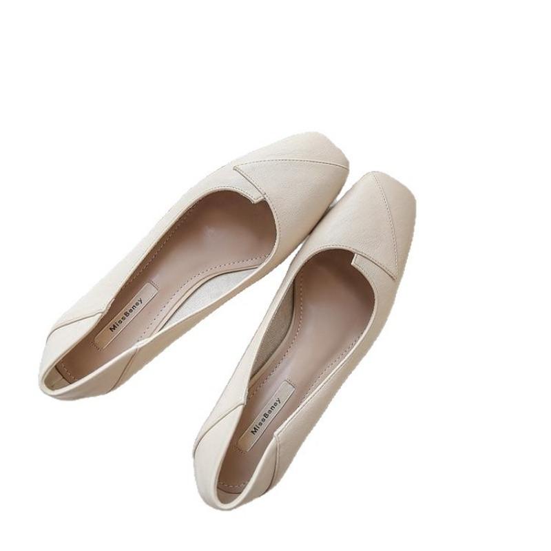 Hot-selling Autumn New Soft Leather Retro Shoes Flat Single Shoes Women's Velcro Non-slip Comfortable Women's Shoes
