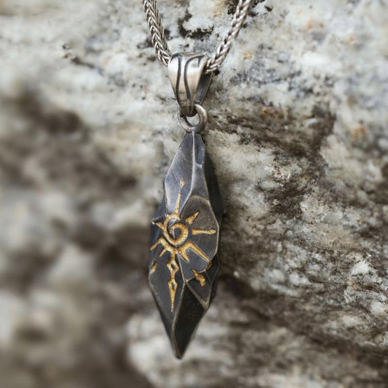Simple Wishing Stone Pendant Necklace Clavicle Chain Adjustable Sweater Chain Vintage Collar Necklace Fashion Jewelry