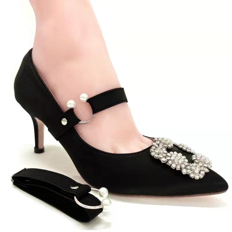 Lacets Ajustables à Boucle Perle Anti-Chute Élastiques pour Chaussures Surdimensionnées