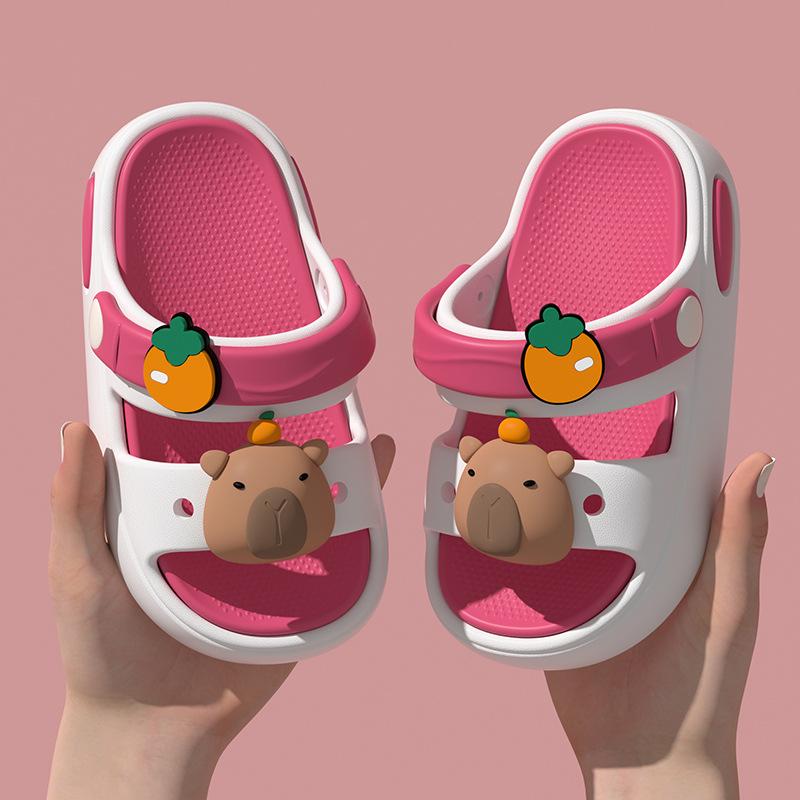 

3D Capybara Children s Slippers for Girls, New Summer Indoor Home Cartoon Non-Slip Boys Sandals 18-19