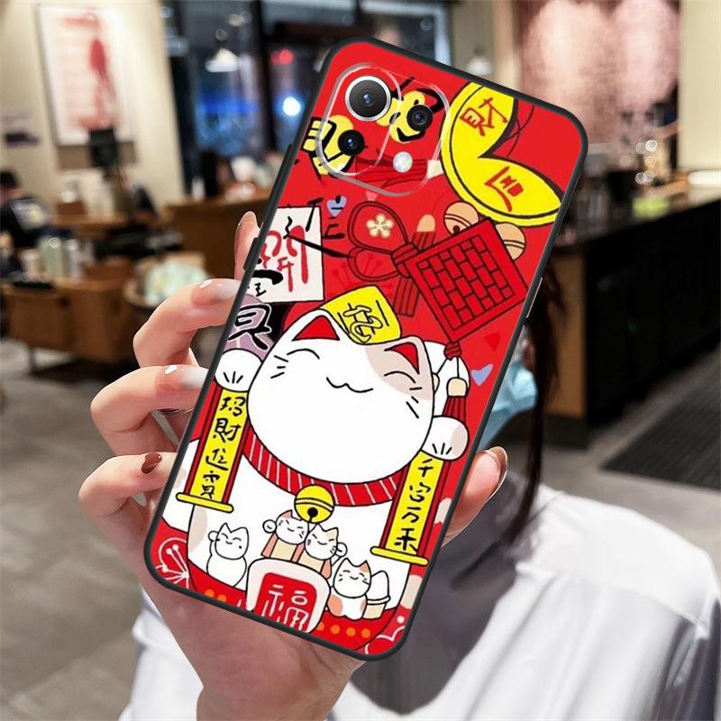 Maneki Neko Lucky Money Cat Case For Xiaomi 17 Pro Max 14 15 Ultra 13T 14T 15T Pro POCO X7 Pro X3 X5 X6 F5 F6 F7 F8 Cover