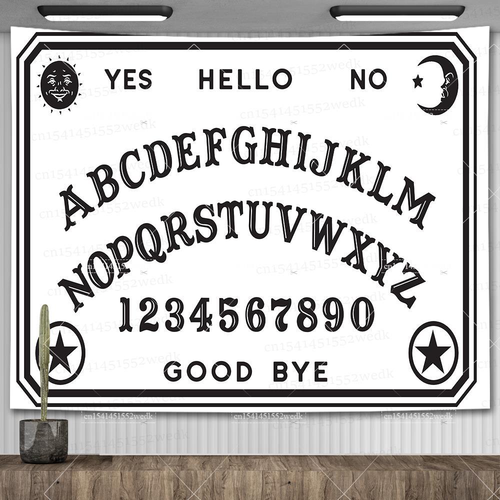 Ouija Board Tapestry Mandala Gothic Baphomet Occult Tapestry Aesthetic Room Decor Witchcraft Astrology Tarot Tablecloths