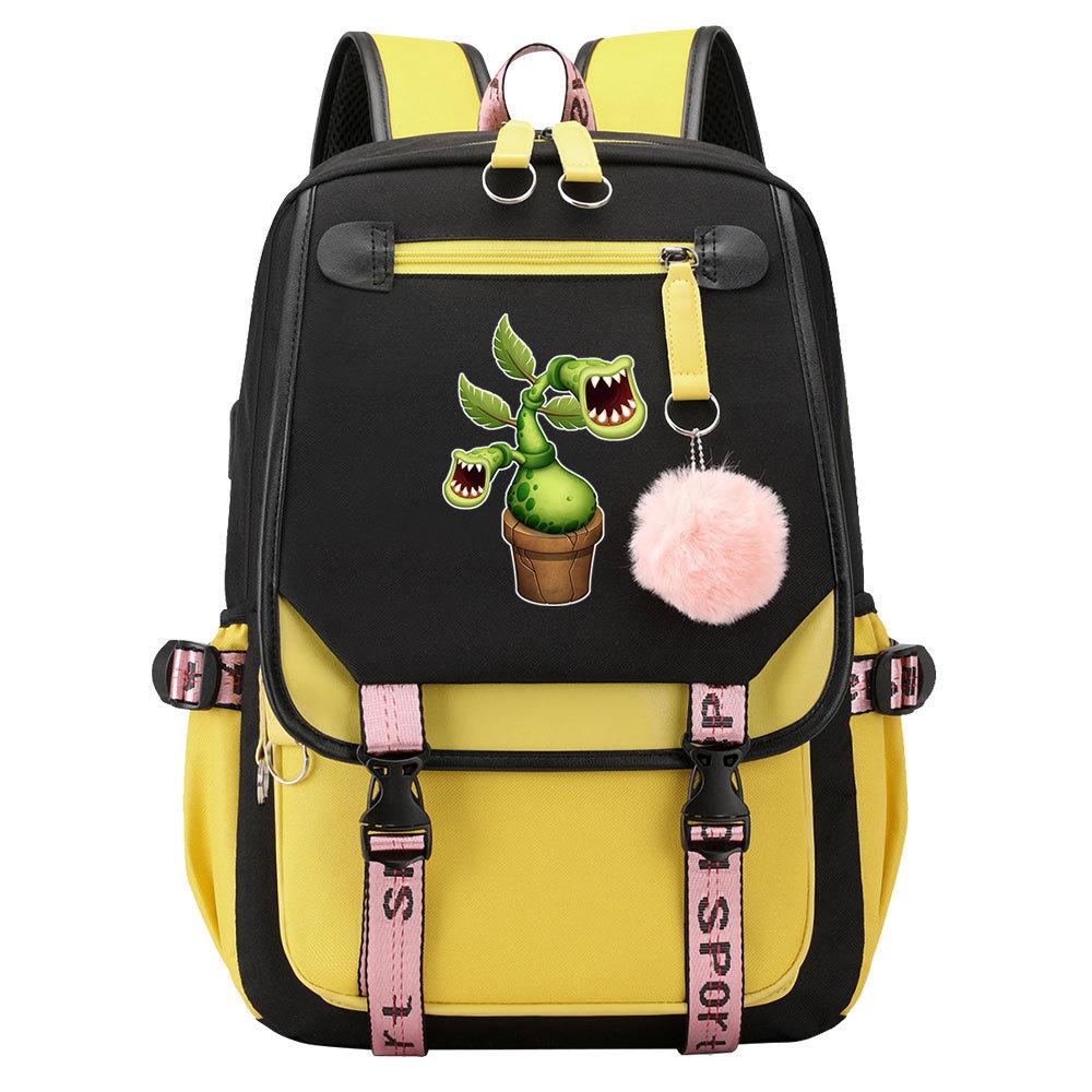 Game Monster Concert Printed USB Teen Student School Bag Men's and Women's Casual Webbing Flip Backpack