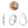 Hypoallergenics Opal Nose Ring Hoop and Studs Set for Women and Men In 316L Surgical Stainless Steel Piercing Jewelry