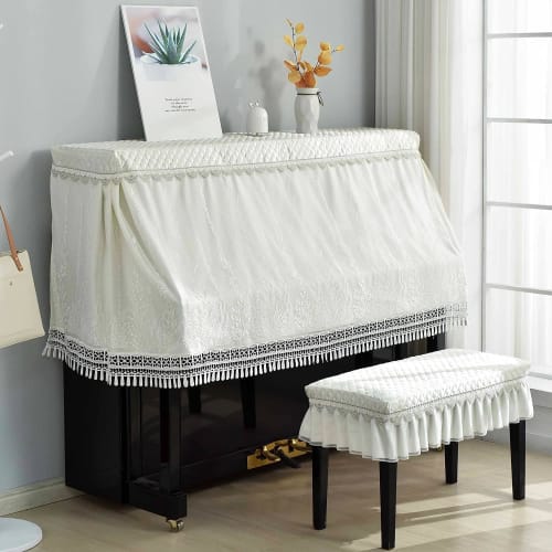 Aooseet Simple and Modern Piano Cover, Lightweight, High-Quality, Universal Piano Cover for Home Use, Modern European Style Piano Cover with Piano Sto