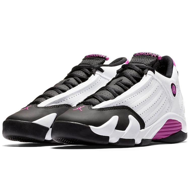 Jordan 14 Retro Fuchsia Flash Black Toe GS 654969-119